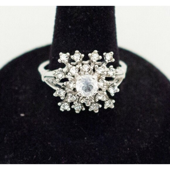 Size 8 3/4, Edwardian Style Ring, Statement Ring, Silver Ring, Edwardian Ring - Picture 1 of 3